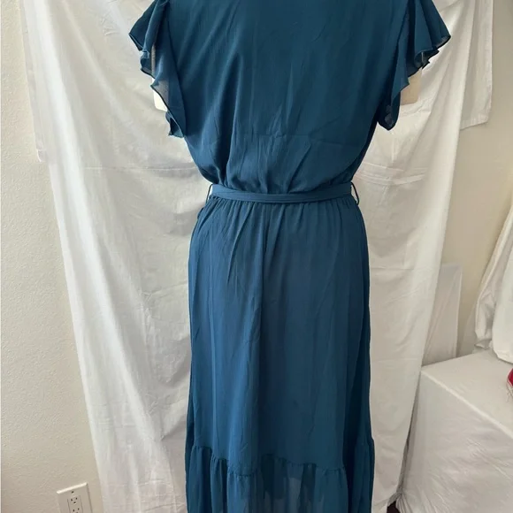 Beautiful and comfortable teal Fall dress - Picture 2 of 6